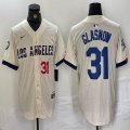 Nike Los Angeles Dodgers #31 Tyler Glasnow beige fashion MLB baseball Jersey 04