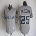 New York Yankees Mark Teixeira #25 gray majestic mlb Jersey