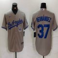 Nike Los Angeles Dodgers #37 Enrique Hernandez gray majestic baseball jerseys 05