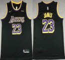 Nike Los Angeles Lakers #23 LeBron James black NBA basketball jersey-XD