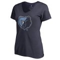 Women's Memphis Grizzlies Fanatics Branded Navy X-Ray Slim Fit V-Neck T-Shirt