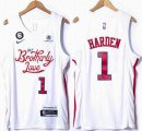 Philadelphia 76ers #1 James Harden white NBA Basketball jerseys 6 patch