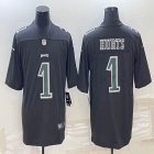 Nike Philadelphia Eagles #1 Jalen Hurts black Color Rush Limited Jersey 01