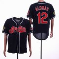 Cleveland Indians #12 Alomar dark blue throwback mlb jerseys