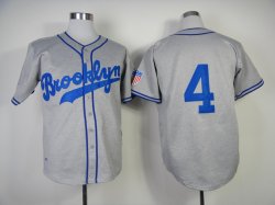 Los Angeles Dodgers #4 throwback gray MLB Jerseys AAA