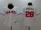 Women San Francisco Giants 28 Buster Posey white Mothers Day Flex Base Jersey