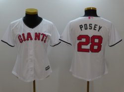 Women San Francisco Giants 28 Buster Posey white Mothers Day Flex Base Jersey