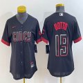 Women Nike Cincinnati Reds #19 Joey Votto black majestic baseball jerseys 03