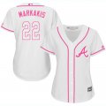 2017 Women Atlanta Braves #22 Nick Markakis white majestic mlb jersey