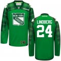 Custom 2016 New York Rangers #24 Lindberg green ice hockey jersey