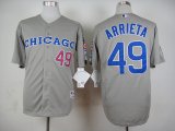 Chicago Cubs #49 Jake Arrieta gray mlb baseball jersey