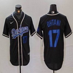 Los Angeles Dodgers #17 Shohei Ohtani black Nike majestic baseball Jersey Joint name -BD 09