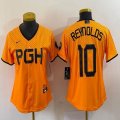 Women Nike Pittsburgh Pirates #10 Bryan Reynolds gold majestic baseball jerseys city version