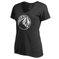 Women's Minnesota Timberwolves Fanatics Branded Black Marble Logo Plus Size V-Neck T-Shirt