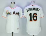 Florida Marlins #16 Jose Fernandez white Flexbase Authentic Collection Jersey