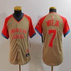 Youth American League #7 Bobby Witt Jr. Nike Cream 2024 MLB All-Star Game Limited Player Jersey