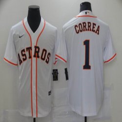 Nike Houston Astros #1 Carlos Correa white majestic baseball jersey-BD