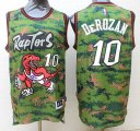 Toronto Raptors #10 DeMar DeRozan green camo NBA Jersey