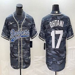 Los Angeles Dodgers #17 Shohei Ohtani Nike gray camo majestic baseball Jersey Joint name -BD