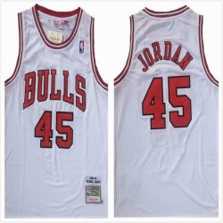 Chicago Bulls #45 Michael Jordan throwback white NBA Jersey