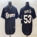 Nike Texas Rangers #53 Adolis Garcia black majestic baseball jerseys-BD