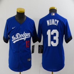 Youth Nike Los Angeles Dodgers #13 Max Muncy blue majestic baseball jersey city version