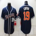 Nike San Diego Padres #19 Tony Gwynn throwback Dark blue MLB jersey-BD