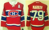 Montreal Canadiens Andrei Markov #79 red Ice Hockey Jerseys A patch