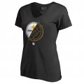 Women's Pittsburgh Steelers NFL Pro Line by Fanatics Branded Black X-Ray Slim Fit V-Neck T-Shirt