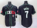 2023 World Cup Mexico #7 Julio Urias black majestic baseball jerseys 76