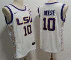 LSU Tigers #10 Angel Reese white NCAA basketball jerseys