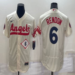 Nike Los Angeles Angels #6 Anthony Rendon beige Flexbase Authentic Collection Jersey 01