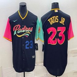 Nike San Diego Padres #23 Fernando Tatis Jr black majestic mlb Jerseys city version 04