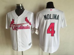 St.Louis Cardinals 4# Yadier Molina white Majestic baseball Jerseys