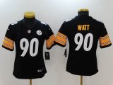 Women Nike Pittsburgh Steelers #90 T. J. Watt black Color Rush Limited Jersey