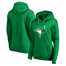 Women\'s Toronto Blue Jays Fanatics Branded Kelly Green St. Patrick\'s Day White Logo Pullover Hoodie