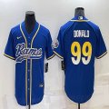 Nike Rams #99 Aaron Donald blue baseball jerseys Joint name-BD