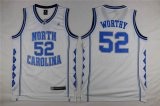 North Carolina Tar Heels #52 Worthy white College Basketball Jersey