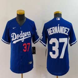 Youth Nike Los Angeles Dodgers #37 Enrique Hernandez blue majestic baseball jerseys 02