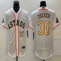 Nike Houston Astros #30 Kyle Tucker white gold Flexbase Authentic Collection Jersey 01