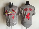 2016 St.Louis Cardinals #4 Yadier Molina gray Flexbase Authentic Collection Jersey