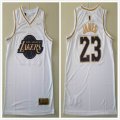 Nike Los Angeles Lakers #23 LeBron James white basketball jerseys-TY