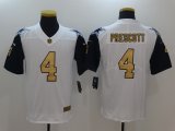 Nike Dallas Cowboys #4 Dak Prescott white gold Color Rush Limited Jersey