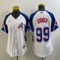 Youth Nike Anaheim Angels #99 Strider white blue majestic baseball city