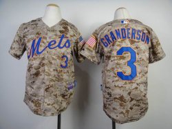 kids New York Mets GRANDERSON #3 gray camo MLB baseball Jerseys