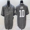 Nike Green Bay Packers #10 Jordan Love Hemp grey baseball jerseys Joint name-BD