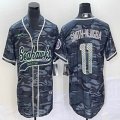 Nike Seattle Seahawks #11 Jaxon Smith-Njigba gray camo NFL and MLB Baseball jerseys Joint name-BD