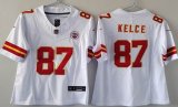 Women Youth Kansas City 87# Travis Kelce white Nike Vapor F.U.S.E. Limited Jersey