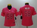 women Denver Broncos #58 Von Miller Nike pink Color Rush Limited Jerseys