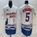 Puerto Rico Baseball #5 Enrique Hernandez White 2023 World Baseball Classic Replica Player Jersey